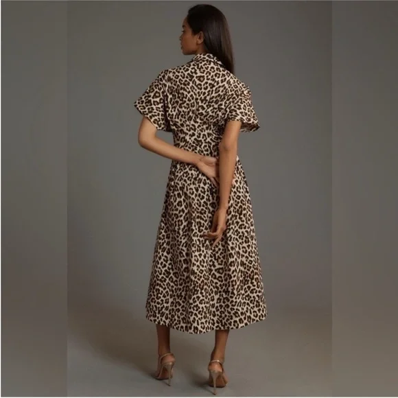 Anthropologie Tobie Animal Print Midi Dress - Picture 2 of 5